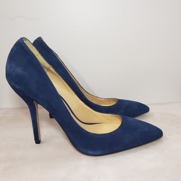 Joe Fresh Suede Navy Heels Size 9 - Picture 1 of 12